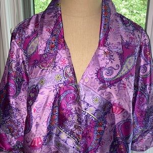 MAGGIE SWEET vintage purple paisley button up